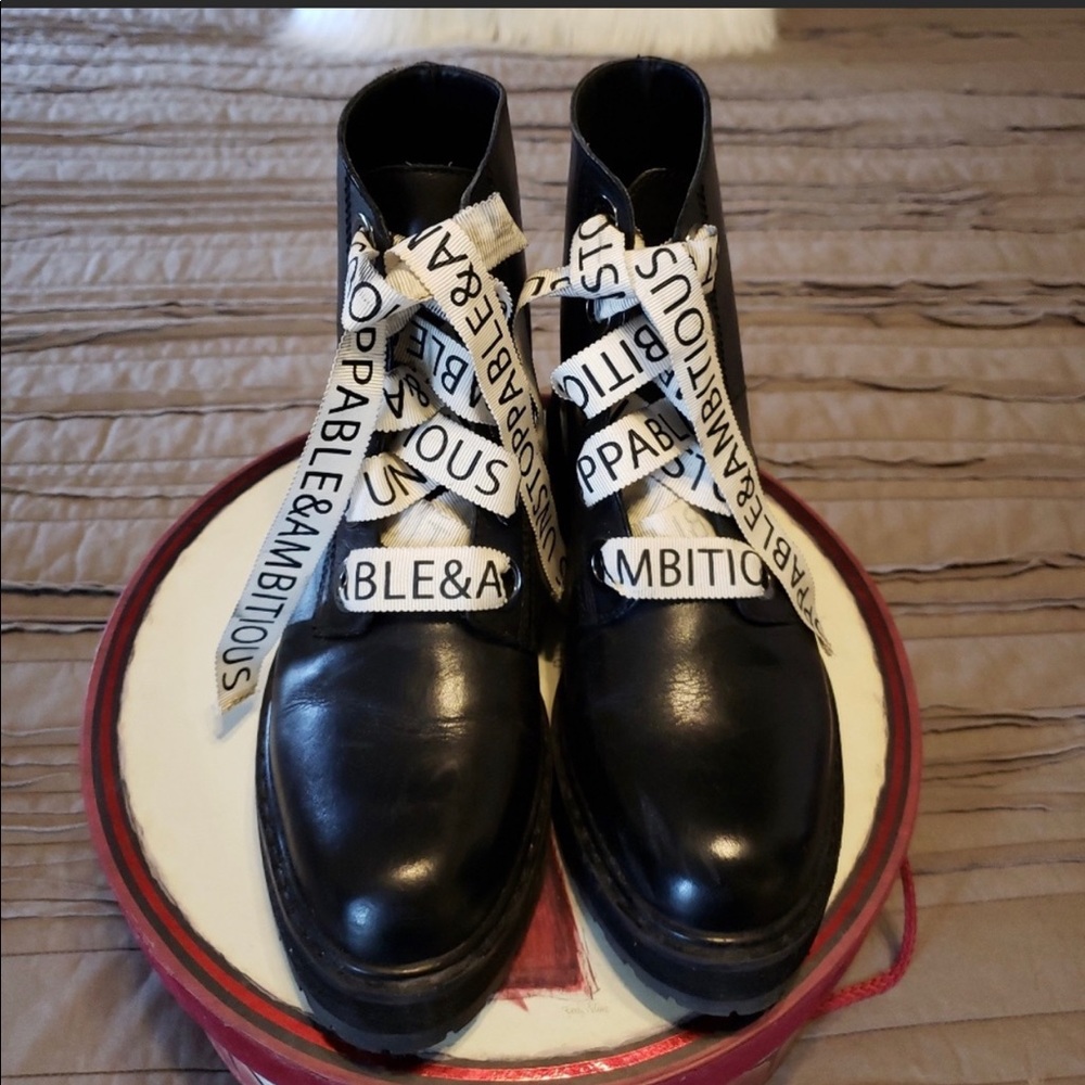 ZARA Combat Boot with Slogan Laces!